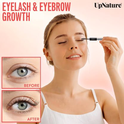 UpNature Lash Serum for Eyelash Growth - 100% USDA Organic Castor Oil for Eyelashes and Eyebrows Hexane Free (2oz Glass Bottle)