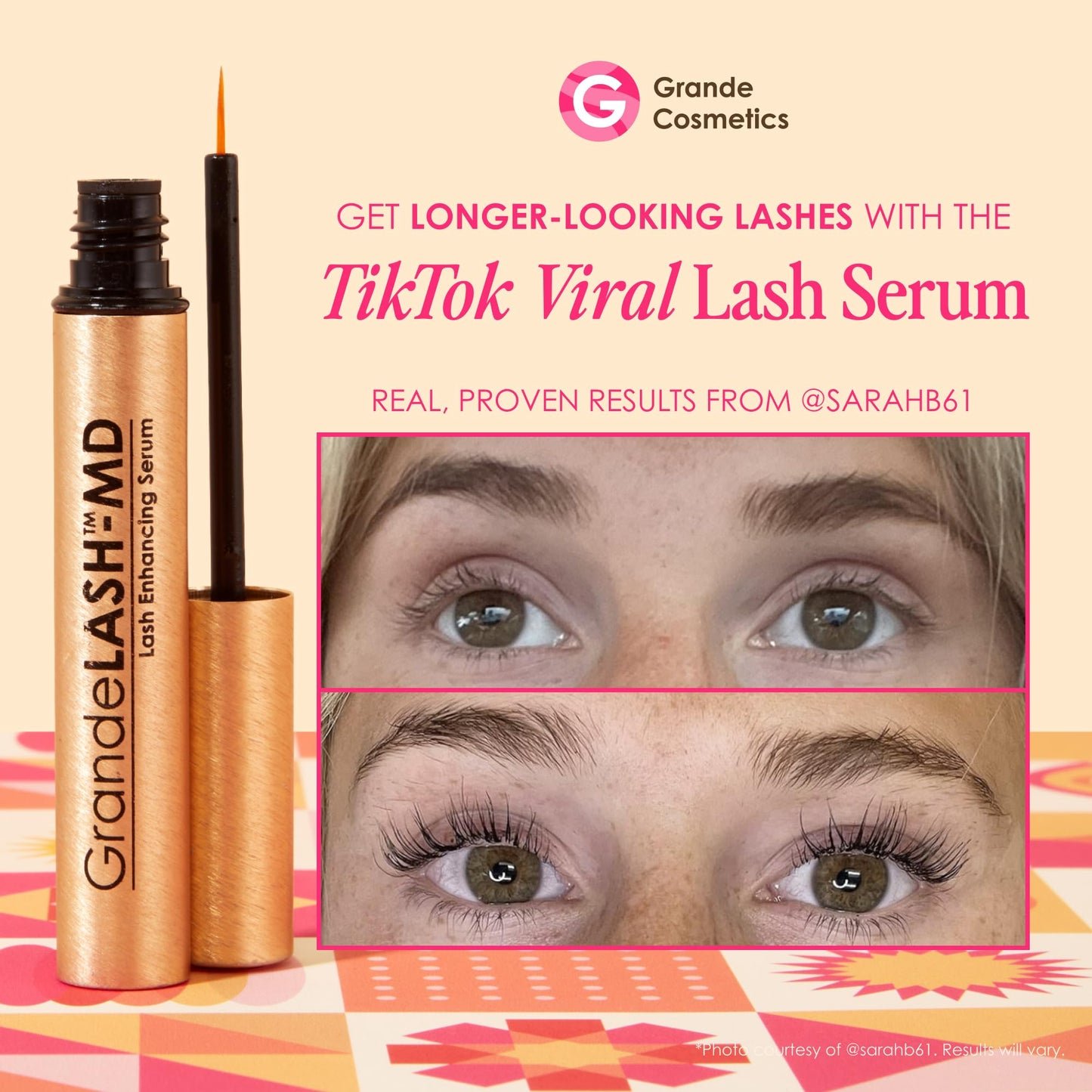 GrandeLASH-MD Lash Enhancing Serum with Peptides & Vitamins for Longer Fuller Lashes 1ml