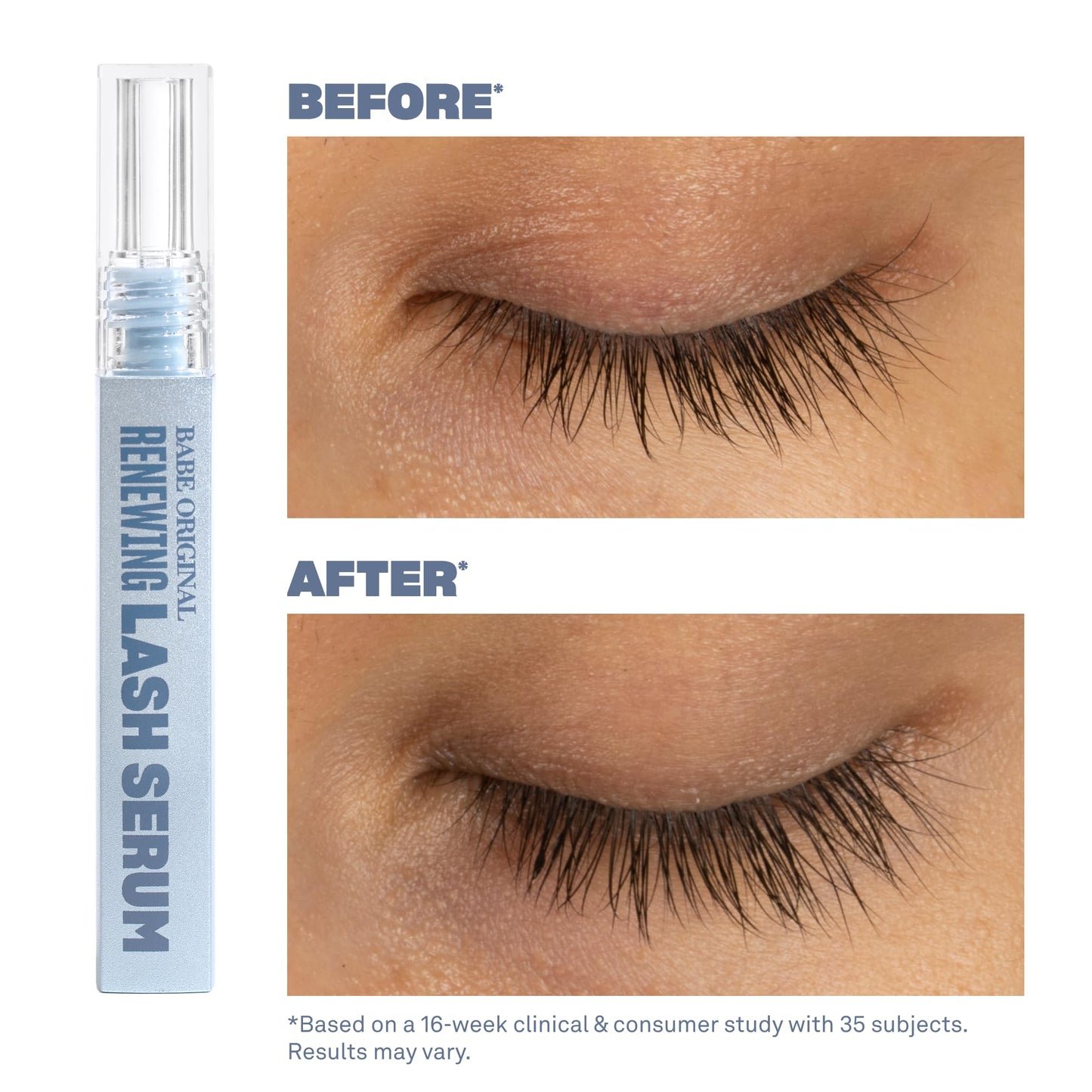BABE ORIGINAL Renewing Lash Serum Prostaglandin-Free with Peptides for Longer Fuller Lashes Vegan 3ml